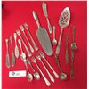 Image 1 : A Nice Collection of 20 pcs of Silver Plated Cutlery Forks, Knives, Spoons. Serving Pieces Plus Deco