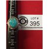 Image 1 : Sterling Silver Ring Size 7 with a Big Blue Turquoise Stone