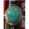 Image 2 : Sterling Silver Ring Size 7 with a Big Blue Turquoise Stone