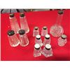 Image 2 : 12 Pieces of Crystal/ Glass Salt and Pepper Shakers With Sterling Silver Lids