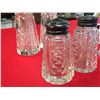 Image 3 : 12 Pieces of Crystal/ Glass Salt and Pepper Shakers With Sterling Silver Lids