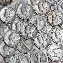 100 Total Silver US Dimes 1964 or Before Mixed