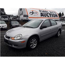 I4 --  2002 CHRYSLER NEON LE , Silver , 79778  KM's
