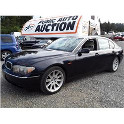 E1 --  2004 BMW 745LI  , Black , 167491  KM's