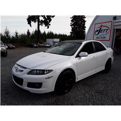 B6 --  2007 MAZDA 6 SEDAN, WHITE, 237,437 KMS