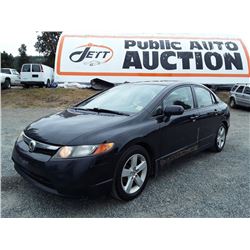 I4 -- 2008 HONDA CIVIC LX SEDAN, BLACK, 190,061 KMS