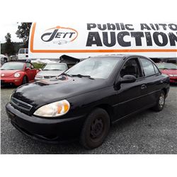 N2 --  2002 KIA RIO , Black , 291571  KM's