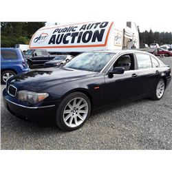 E1 --  2004 BMW 745LI  , Black , 167491  KM's