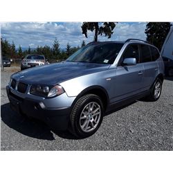 A5 --  2006 BMW X3 , Blue , 182431  KM's "NO RESERVE"