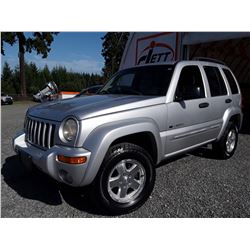 J4 --  2002 JEEP LIBERTY LTD , Silver , 184380  KM's