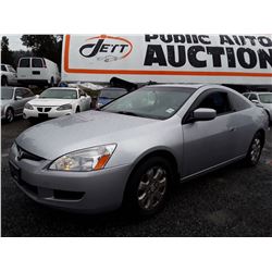 L3 --  2003 HONDA ACCORD EX , Silver , UNKNOWN  KM's