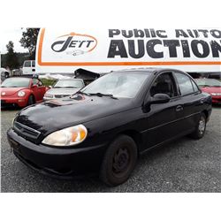 A7 --  2002 KIA RIO , Black , 291571  KM's "NO RESERVE"