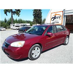 P6 -- 2006 CHEVROLET MALIBU MAXX LT, HATCHBACK, RED, 139,131