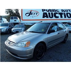 O5 --  2002 HONDA CIVIC DX , Grey , 309765  KM's