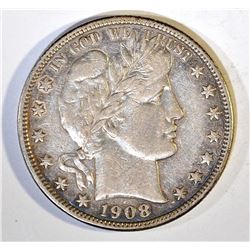1908-D BARBER HALF DOLLAR XF