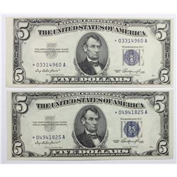 TWO 1953 $5.00 SILVER CERTIFICATES