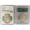 Image 1 : (2) MORGAN SILVER DOLLARS GRADED MS 64
