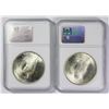 Image 2 : (2) 1924 PEACE SILVER DOLLARS