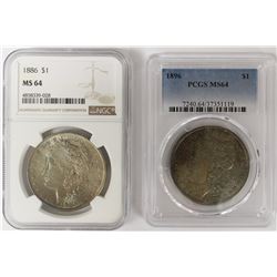 TWO MORGAN DOLLARS: