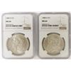 Image 1 : TWO NGC MS64 MORGAN DOLLARS:
