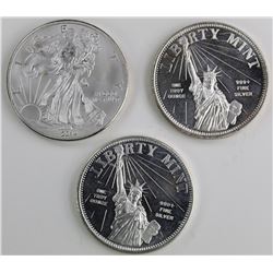 3-1 OZ .999 SILVER ROUNDS