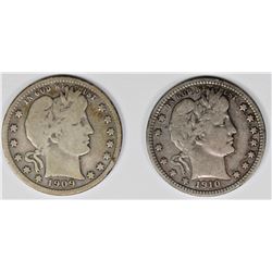 1909-S AND 1910 BARBER QUARTERS