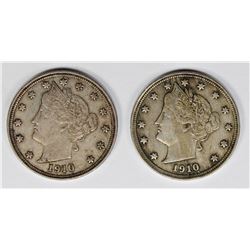 TWO PIECE 1910 LIBERTY NICKELS