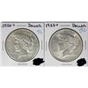 Image 1 : 1922-S AND 1926-S PEACE SILVER DOLLARS