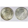 Image 2 : (2) PEACE SILVER DOLLARS