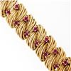 Image 8 : TIFFANY & CO. 18k Gold Wire 3.60 ctw Fine Round Ruby Statement Bracelet