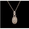 Image 2 : 1.24 ctw Diamond Pendant With Chain - 14KT Rose Gold