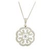 Image 1 : 0.05 ctw Diamond Pendant With Chain - 14KT White Gold