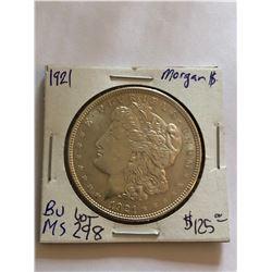 Beautiful 1921 P Morgan Silver Dollar Brilliant MS High Grade
