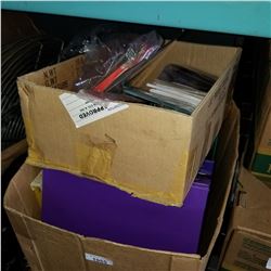 2 BOXES OF VARIOUS SCHOOL SUPPLIES AND BINDERS