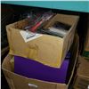 Image 1 : 2 BOXES OF VARIOUS SCHOOL SUPPLIES AND BINDERS