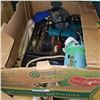 Image 3 : 2 BOXES OF TOOLS, MAKITA ELECTRIC DRILL, HARDWARE, AND HAND CART