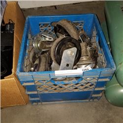 BLUE CRATE OF CASTORS