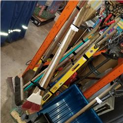 BUNDLE OF SHOVELS, BROOMS, AND MOPS