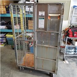 METAL ROLLING CAGE WITH DOUBLE DOORS, 6 FOOT TALL