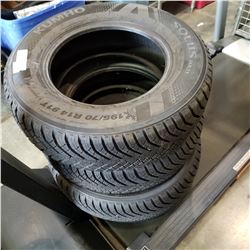 SET OF 4 KUMHO SOLSTIVE 195 70R/14 TIRES 2017