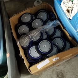 BOX OF APPROX 72 NEW CART WHEELS