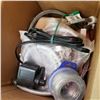 Image 2 : BOX OF PLUMBING SUPPLIES, DRAIN, AND BRAIDED HOSE