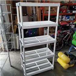 6 FOOT TALL WHITE PLASTIC SHELF