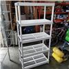 Image 1 : 6 FOOT TALL WHITE PLASTIC SHELF