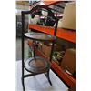 Image 5 : VINTAGE WALL CLOCK, STONE BIRD FIGURES, AND FOLDING 2 TIER STAND