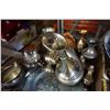 Image 3 : BOX OF PEWTER, BRASS, AND SILVER PLATE DECOR