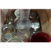 Image 2 : BOX OF GLASS STEINS AND VASES