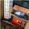 Image 2 : BOX OF WALL CLOCK, EASTERN TABLE LAMP AND ESTATE GOODS