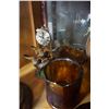 Image 3 : DOME CLOCK, GLASS VASE AND BOWL, HANDSHAKE FIGURE, AND WALL SCONCE
