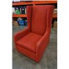 Image 2 : MODERN RED FABRIC TALL BACK ACCENT CHAIR